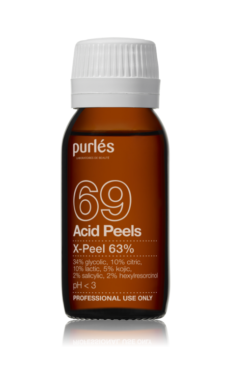 X-Peel 63% z Kwasem Glikolowym, Cytrynowym, Mlekowym, Kojowym i Salicylowym opakowanie 69 Purles